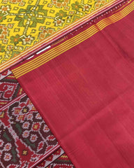 Red & Yellow Navratan Designer Patola Saree - SindhoiPatolaArt