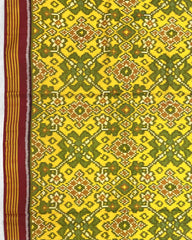 Red & Yellow Navratan Designer Patola Saree - SindhoiPatolaArt