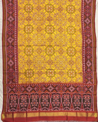 Red & Yellow Navratan Patola Dupatta - SindhoiPatolaArt
