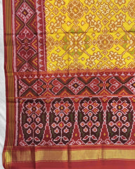 Red & Yellow Navratan Patola Dupatta - SindhoiPatolaArt