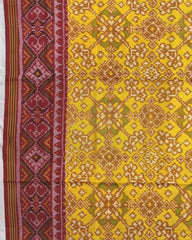Red & Yellow Navratan Patola Dupatta - SindhoiPatolaArt