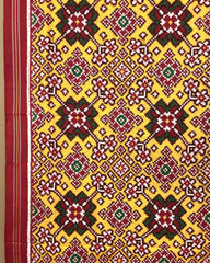 Red & Yellow Navratan Patola Dupatta - SindhoiPatolaArt