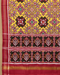 Red & Yellow Navratan Patola Dupatta - SindhoiPatolaArt