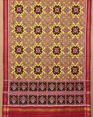 Red & Yellow Navratan Patola Dupatta - SindhoiPatolaArt