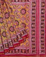 Red & Yellow Navratan Patola Saree - SindhoiPatolaArt
