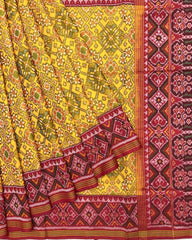 Red & Yellow Navratan Patola Saree - SindhoiPatolaArt