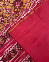 Red & Yellow Navratan Patola Saree - SindhoiPatolaArt