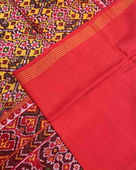 Red & Yellow Navratan Patola Saree - SindhoiPatolaArt