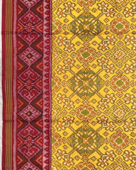Red & Yellow Navratan Patola Saree - SindhoiPatolaArt