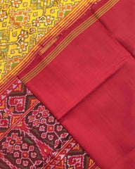Red & Yellow Navratan Patola Saree - SindhoiPatolaArt