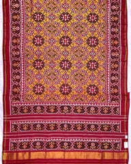 Red & Yellow Navratan Patola Saree - SindhoiPatolaArt