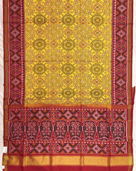 Red & Yellow Navratan Patola Saree - SindhoiPatolaArt