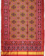 Red & Yellow Navratan Patola Saree - SindhoiPatolaArt