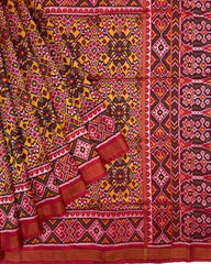 Red & Yellow Navratan Patola Saree - SindhoiPatolaArt