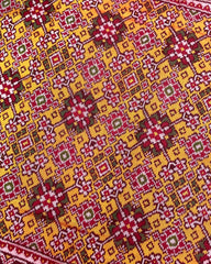 Red & Yellow Navratan Patola Saree - SindhoiPatolaArt