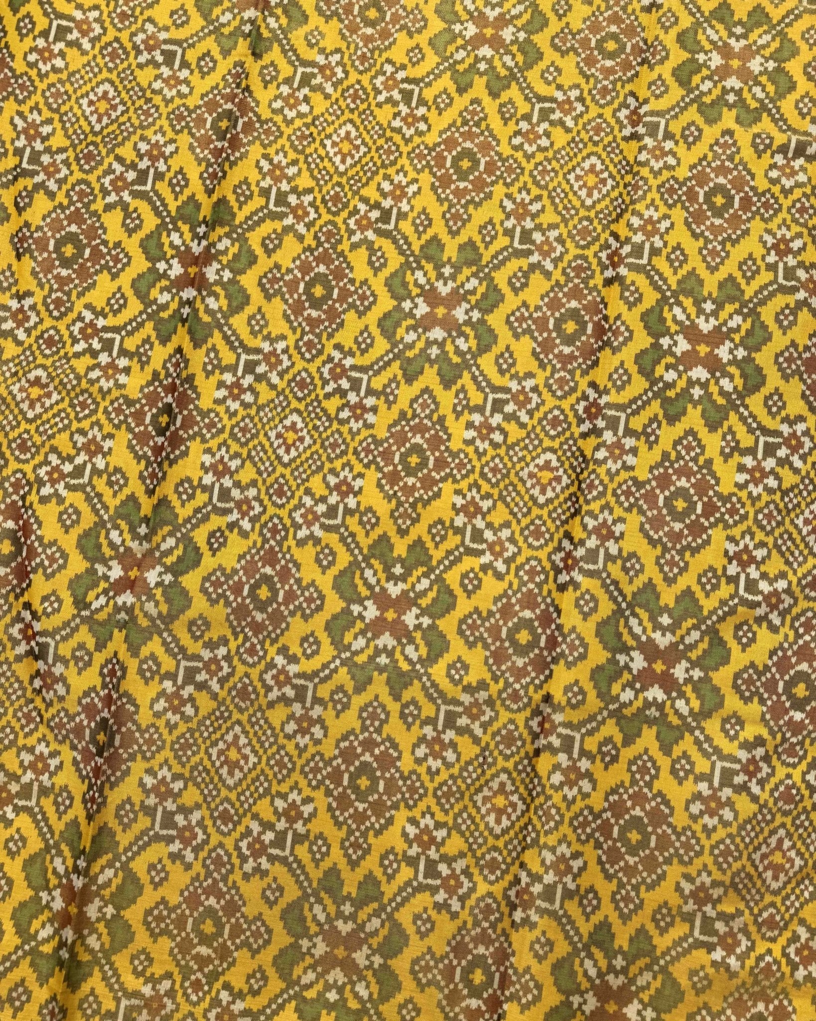 Red & Yellow Navratan Tissue Patola Saree - SindhoiPatolaArt