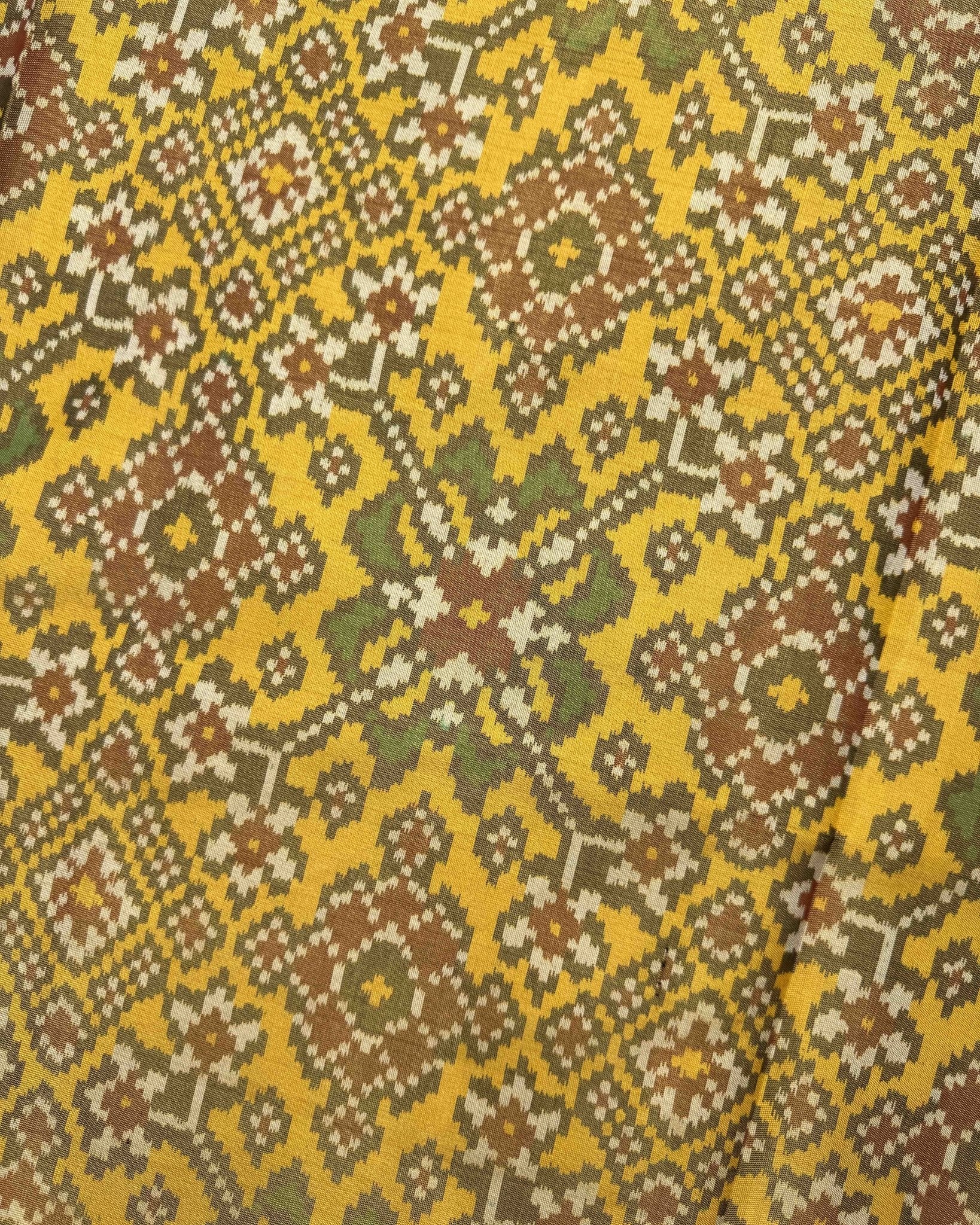 Red & Yellow Navratan Tissue Patola Saree - SindhoiPatolaArt