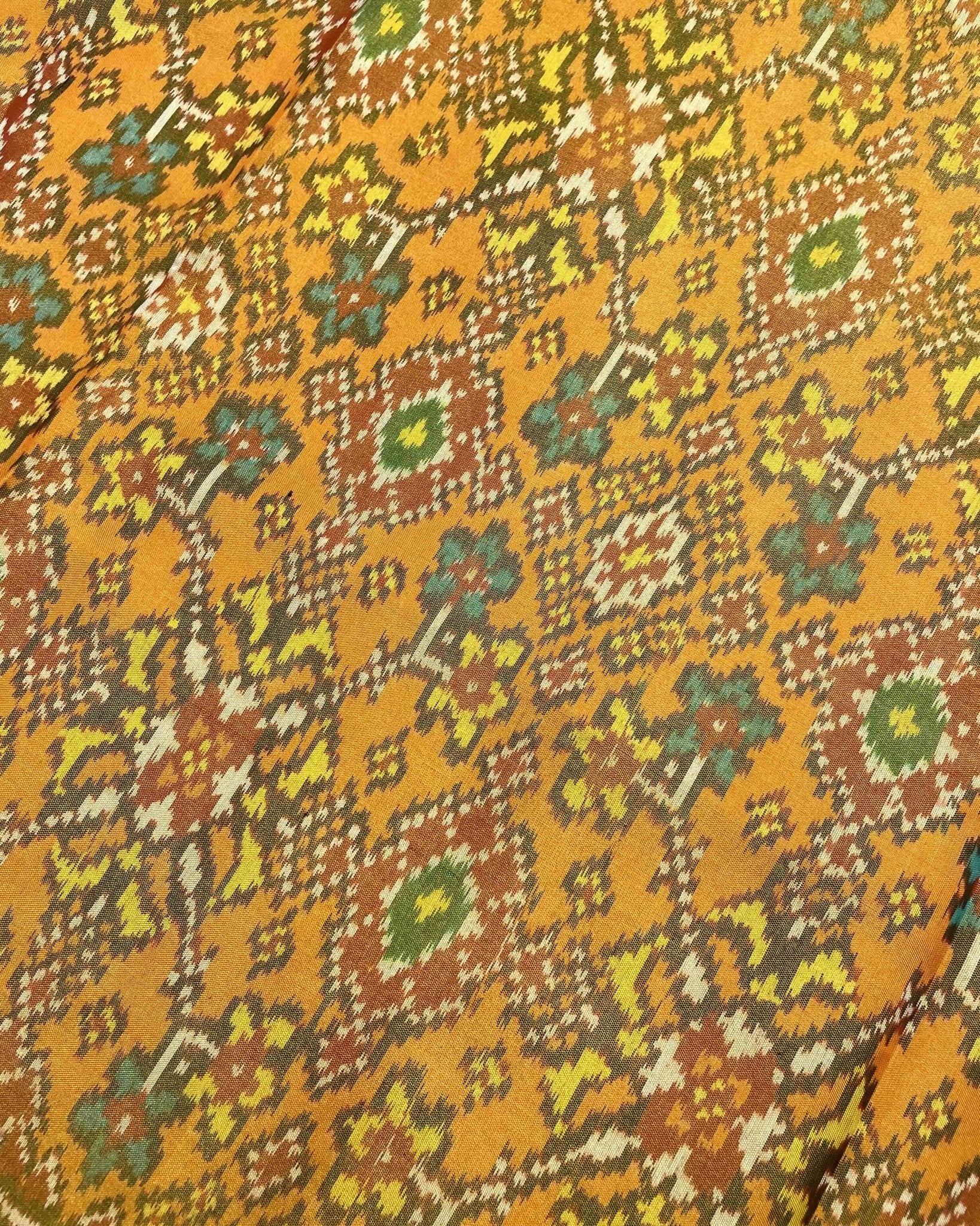 Red & Yellow Navratan Tissue Patola Saree - SindhoiPatolaArt