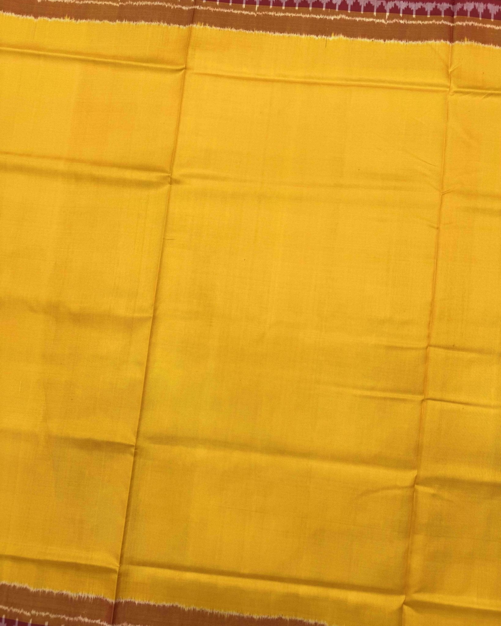 Red & Yellow Plain Patola Saree - SindhoiPatolaArt