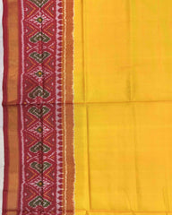 Red & Yellow Plain Patola Saree - SindhoiPatolaArt