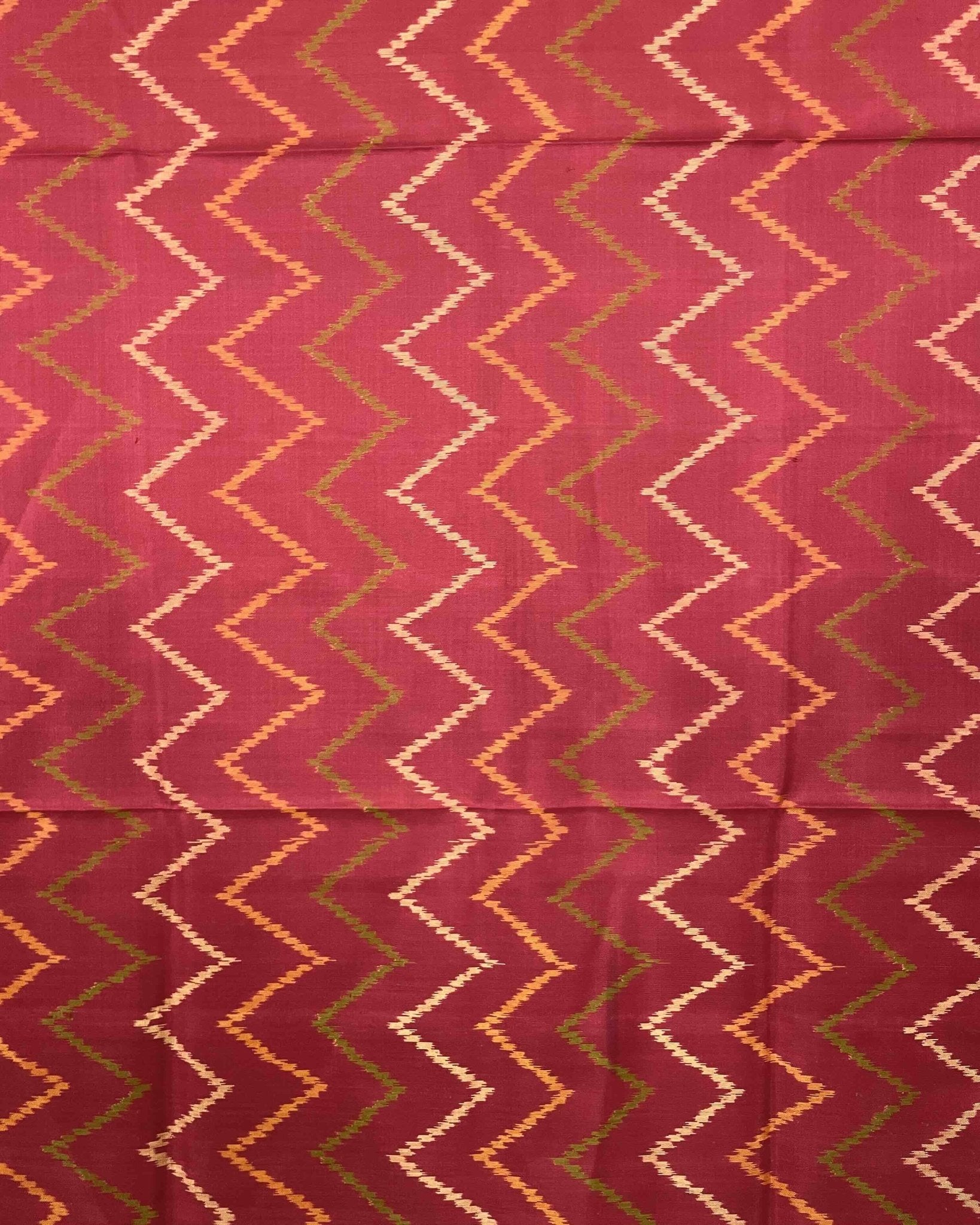 Red Zig Zag Lining Patola Dupatta - SindhoiPatolaArt