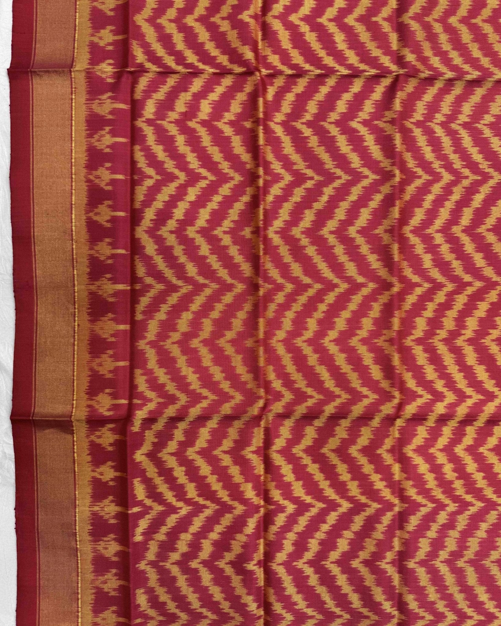 Red Zig Zag Patola Dupatta - SindhoiPatolaArt