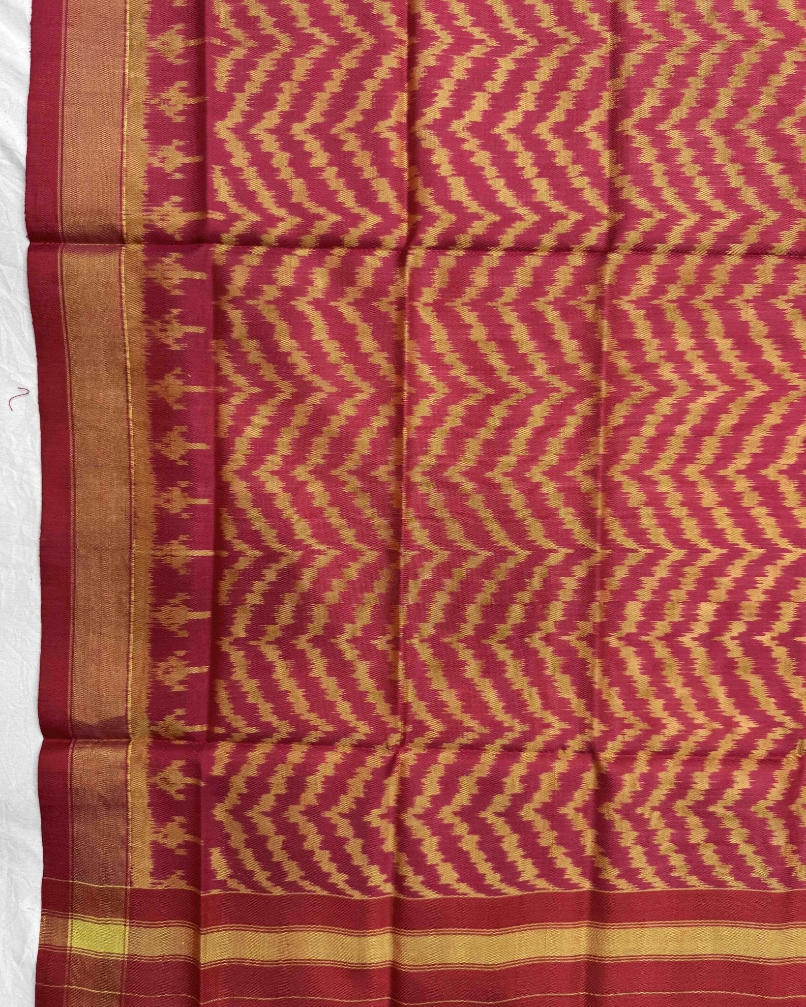 Red Zig Zag Patola Dupatta - SindhoiPatolaArt