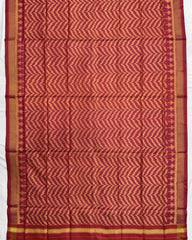 Red Zig Zag Patola Dupatta - SindhoiPatolaArt