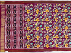 Rose pink creaper Bhat Patan Patola - SindhoiPatolaArt