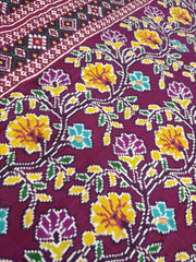 Rose pink creaper Bhat Patan Patola - SindhoiPatolaArt