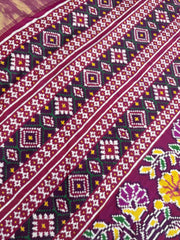 Rose pink creaper Bhat Patan Patola - SindhoiPatolaArt