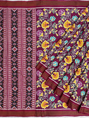 Rose pink creaper Bhat Patan Patola - SindhoiPatolaArt