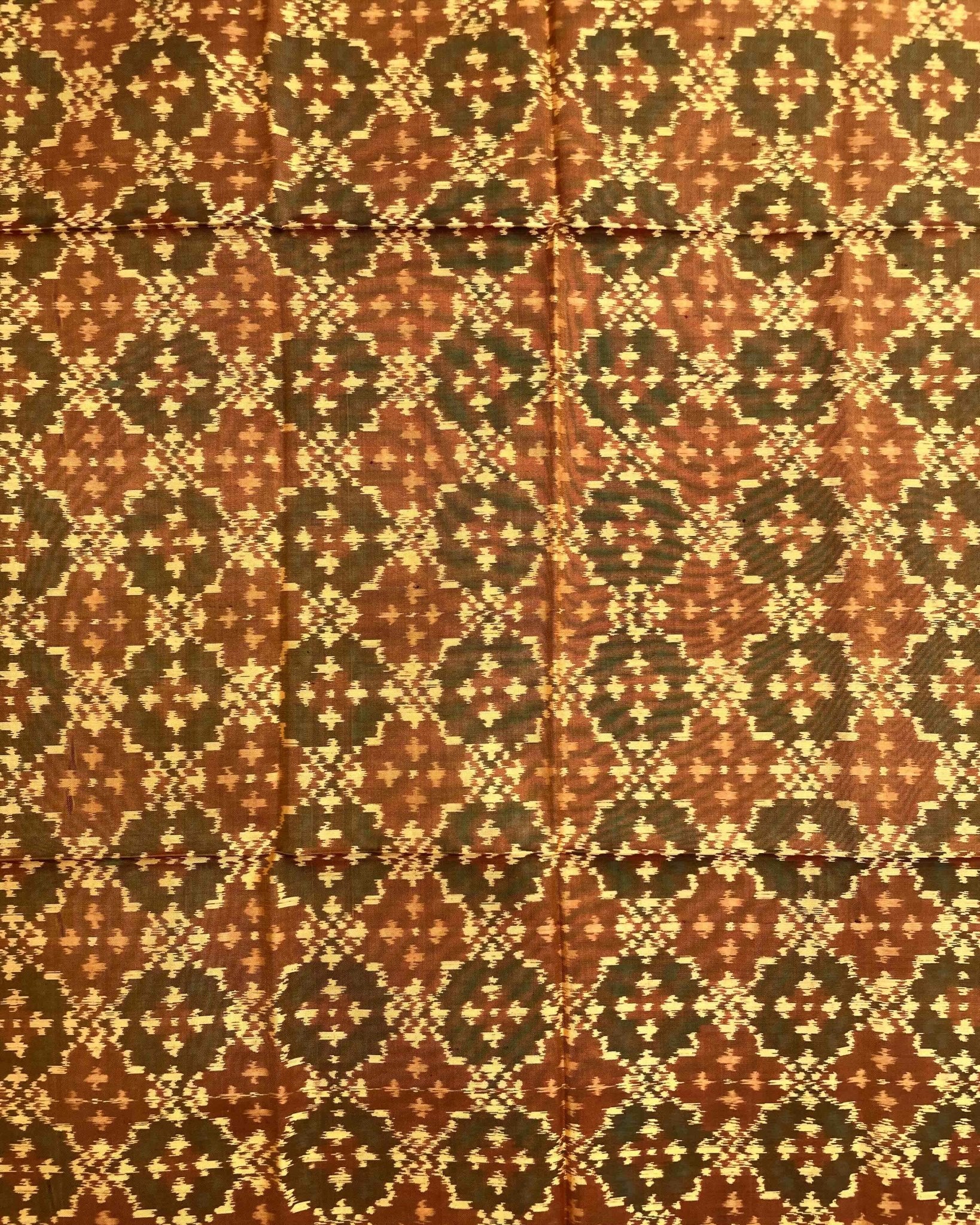 Rust Buttonful Design Patola Dupatta - SindhoiPatolaArt