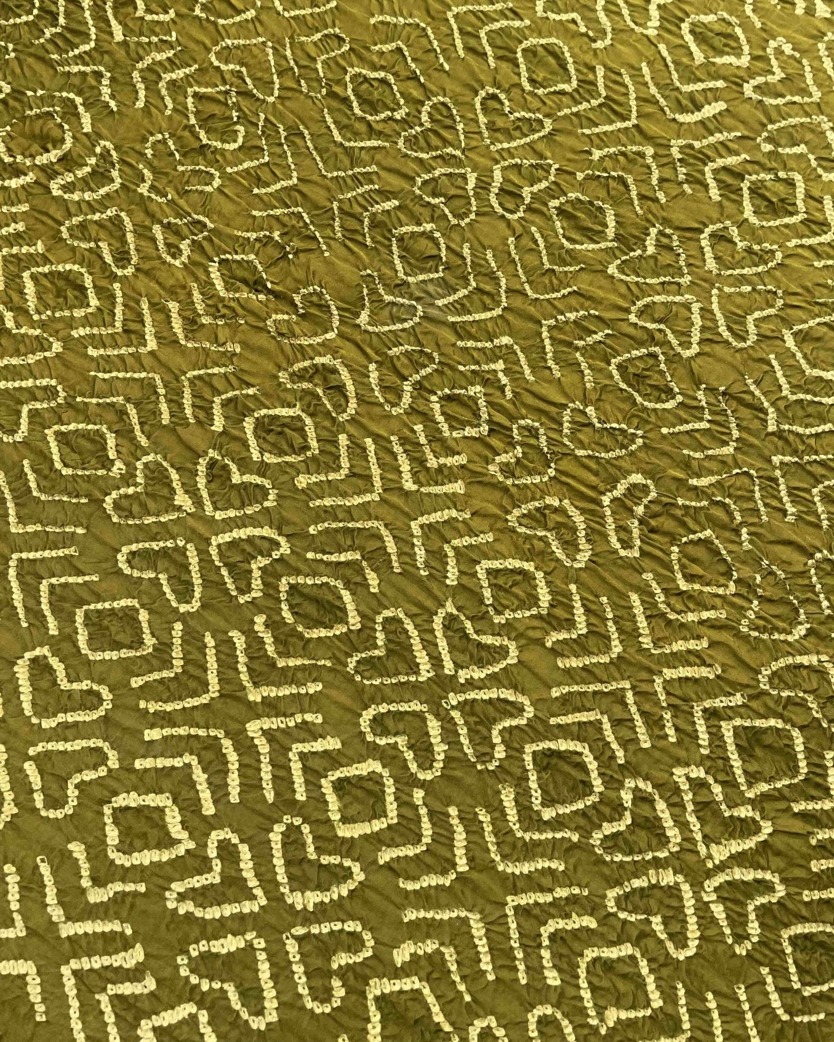 Rust & Mehendi Green Gajji Ajrakh Bandhani Dupatta - SindhoiPatolaArt