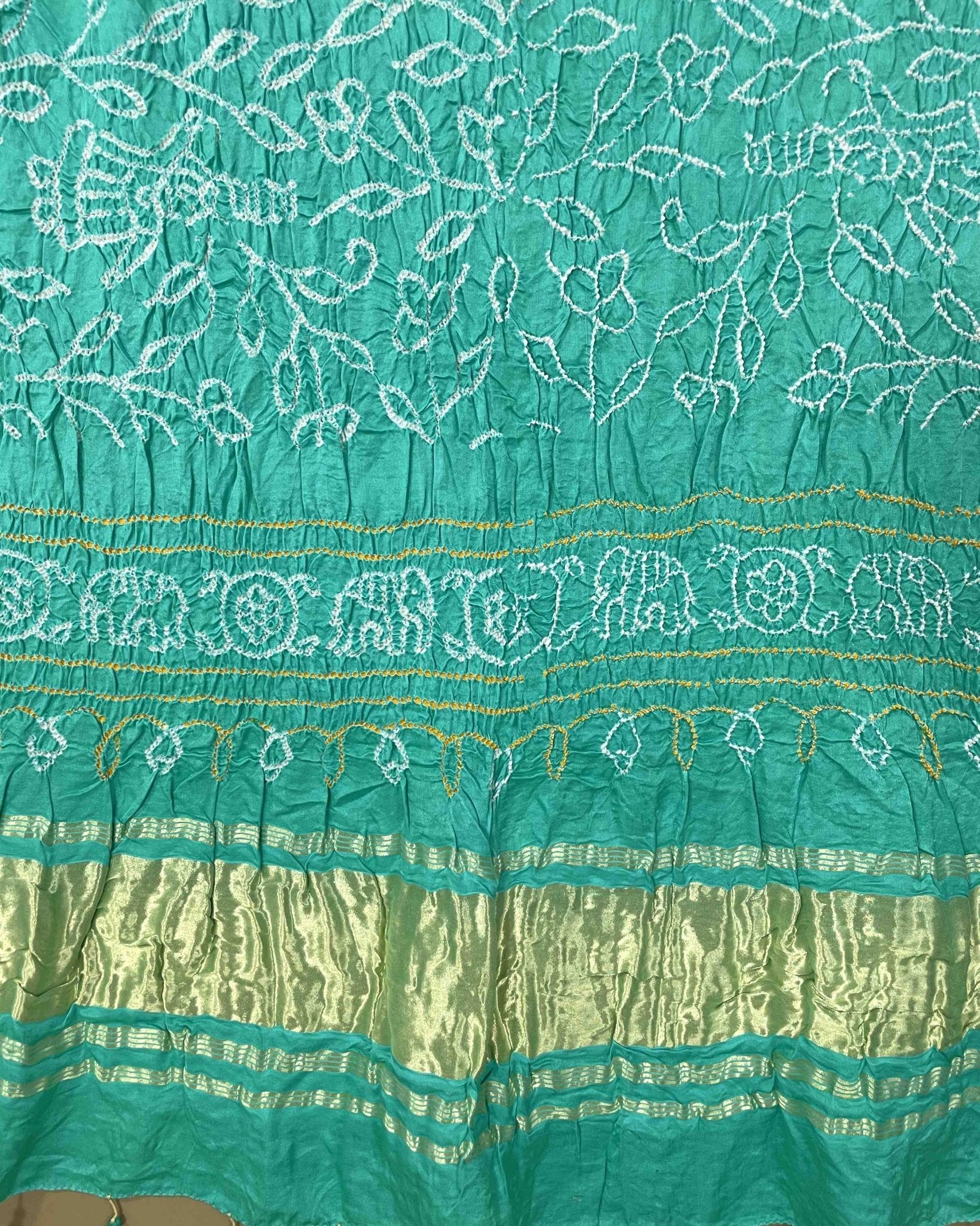 Sea Green Bandhani Dupatta - SindhoiPatolaArt
