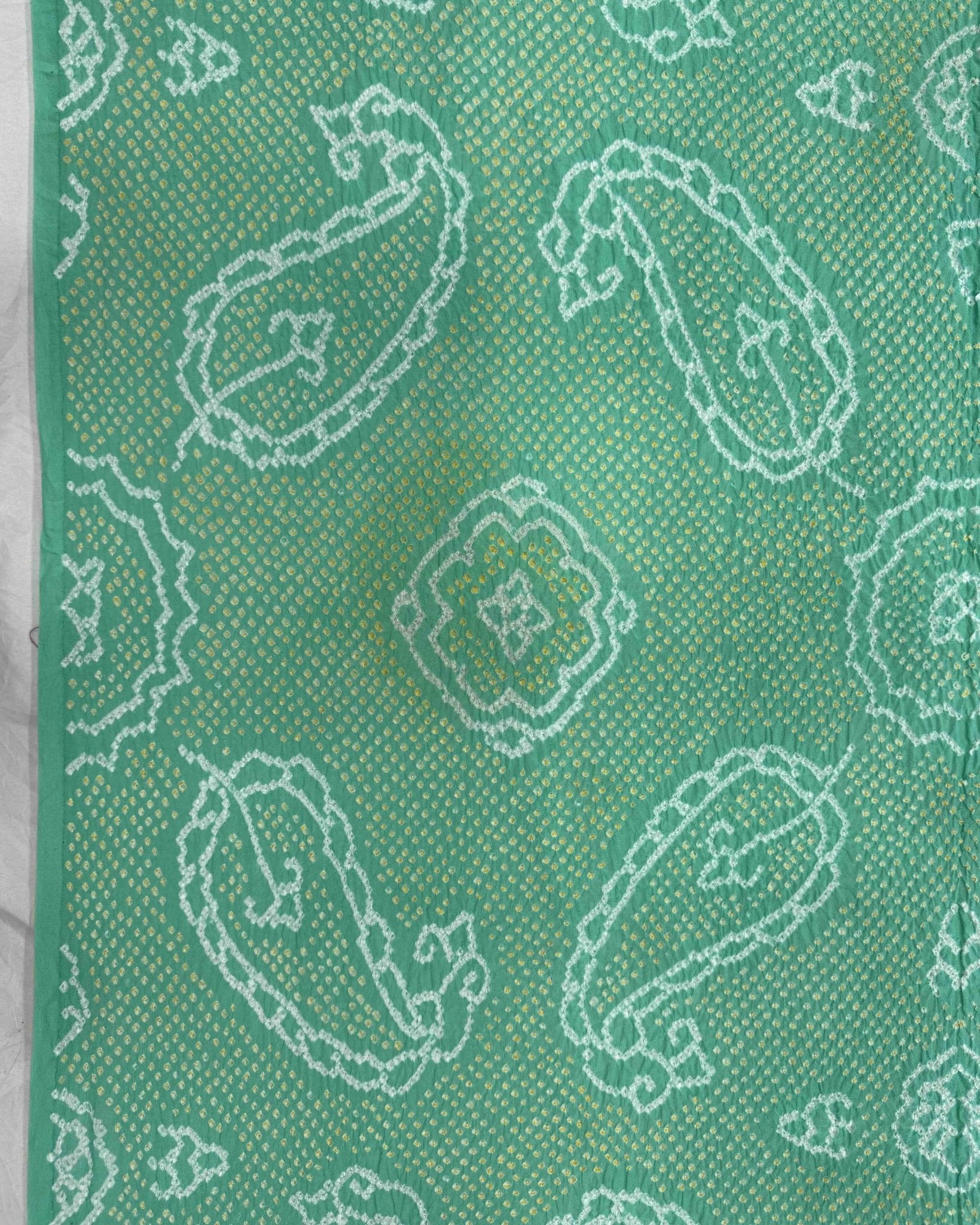 Sea Green Georgette Bandhani Dupatta - SindhoiPatolaArt