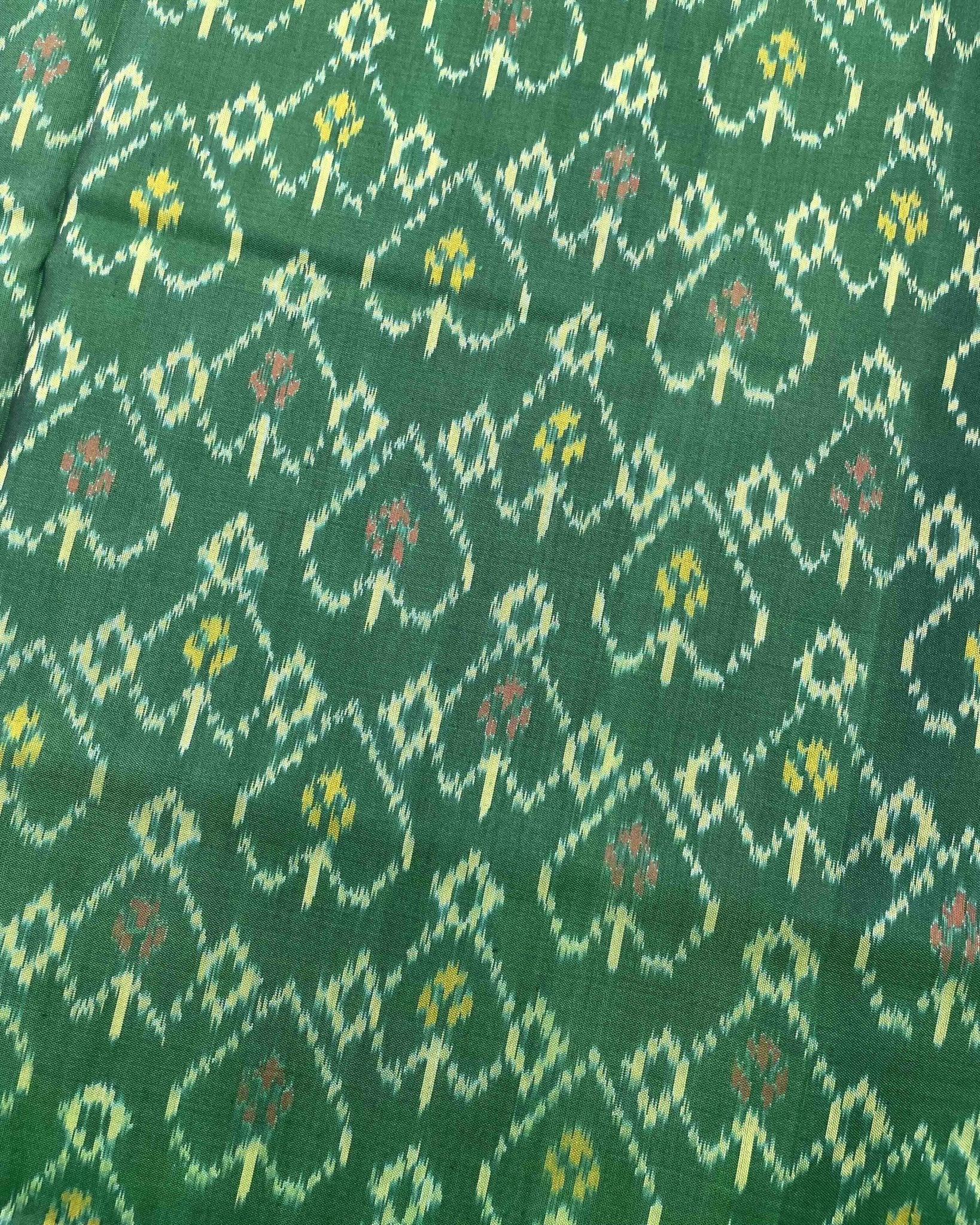 Sea Green & Green Pan Design Patola Saree - SindhoiPatolaArt