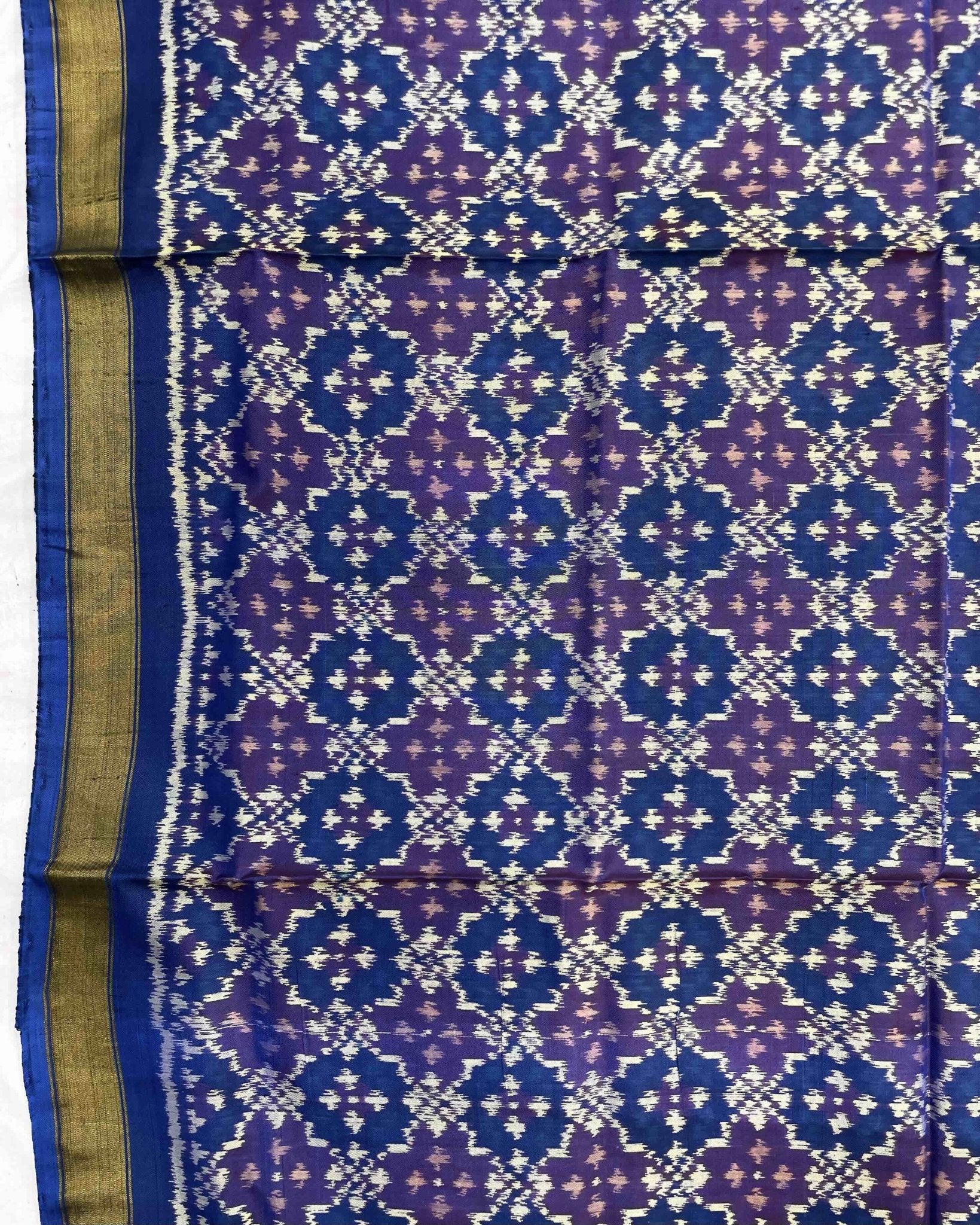 Sky Blue Buttonful Design Patola Dupatta - SindhoiPatolaArt