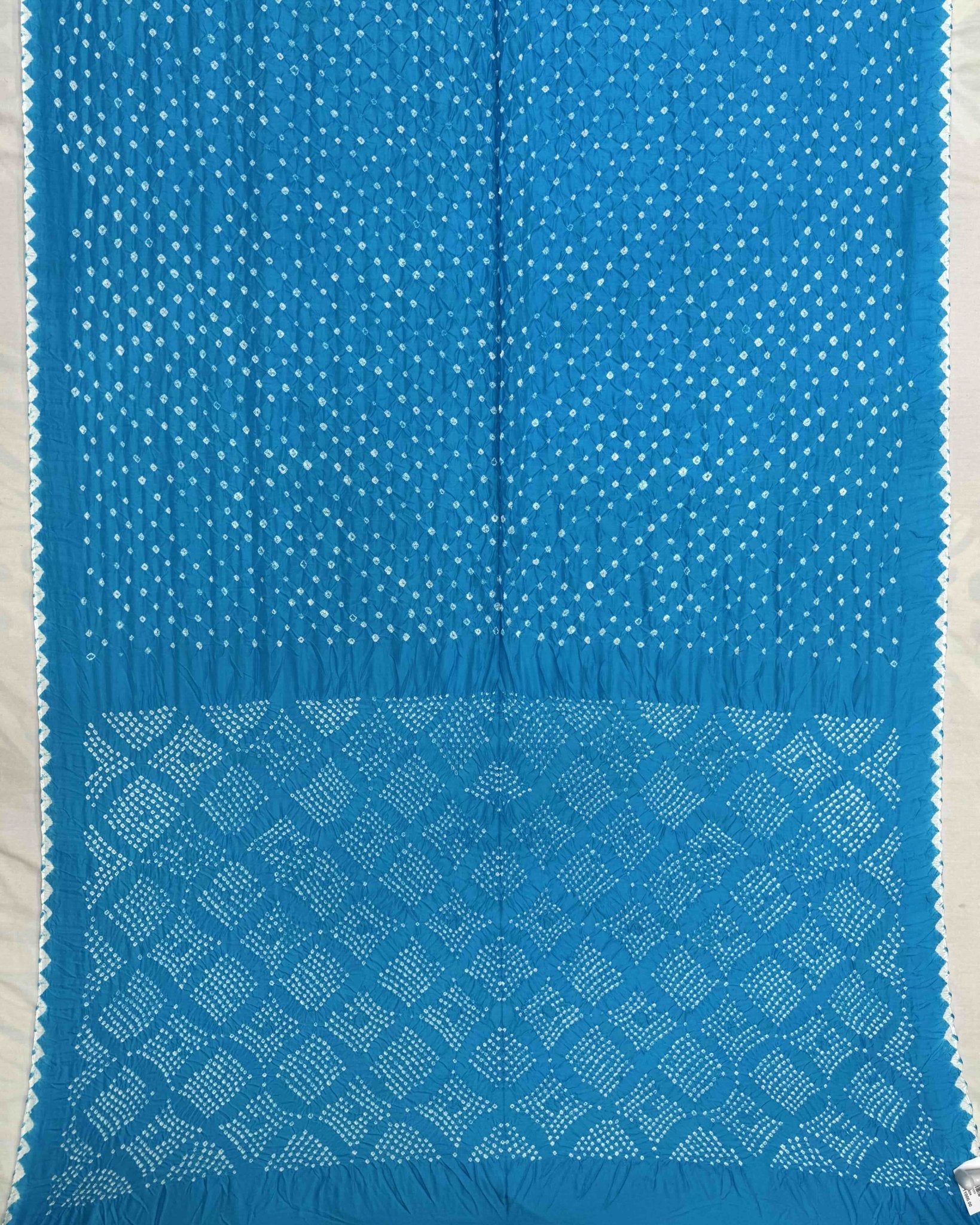 Sky Blue Habotai Bandhani Saree - SindhoiPatolaArt