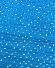 Sky Blue Habotai Bandhani Saree - SindhoiPatolaArt