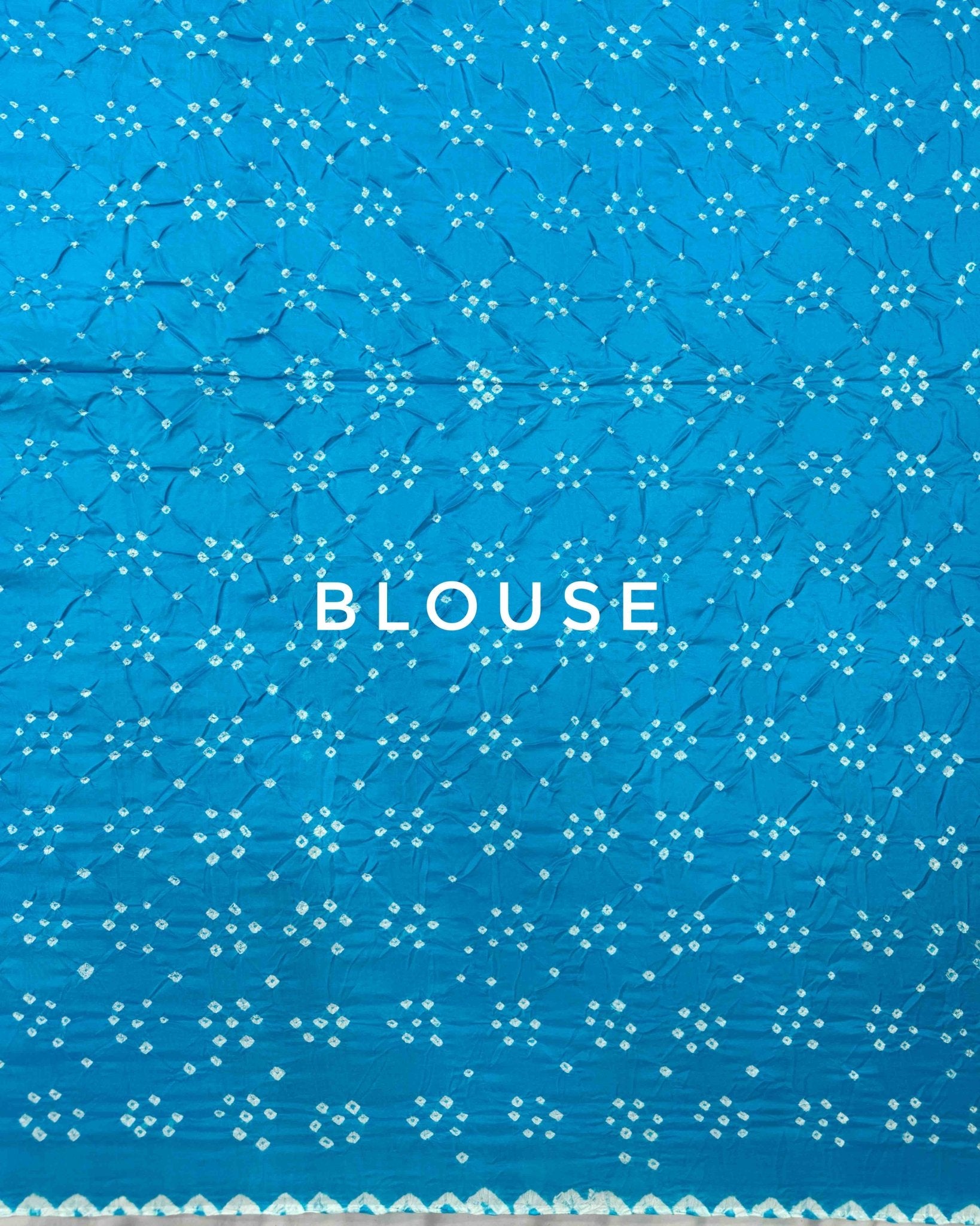 Sky Blue Habotai Bandhani Saree - SindhoiPatolaArt