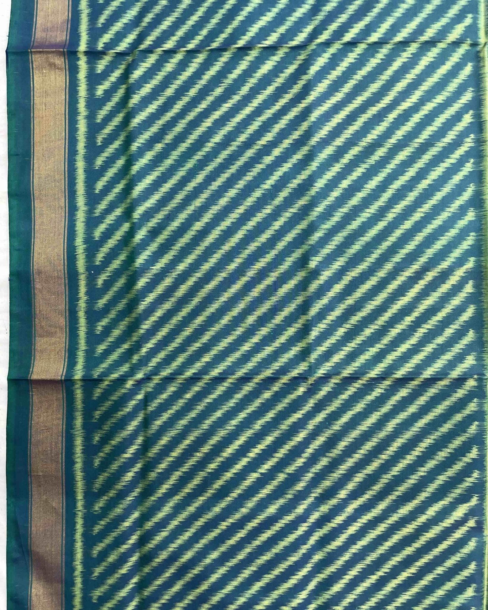 Sky Blue Lining Patola Dupatta - SindhoiPatolaArt