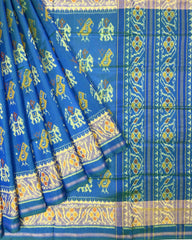 Sky Blue Narikunj Designer Patola Saree - SindhoiPatolaArt
