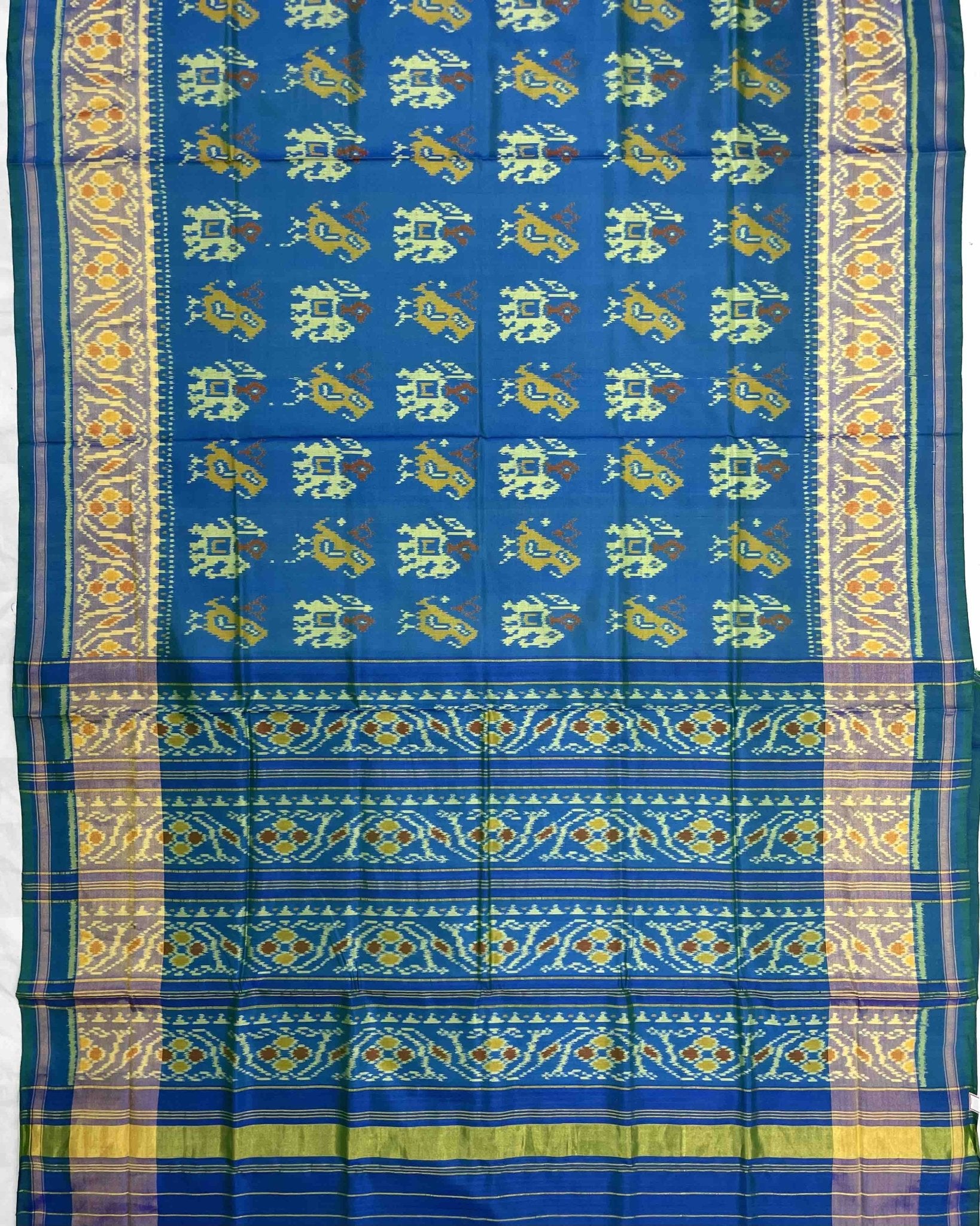 Sky Blue Narikunj Designer Patola Saree - SindhoiPatolaArt