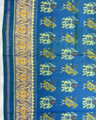 Sky Blue Narikunj Designer Patola Saree - SindhoiPatolaArt
