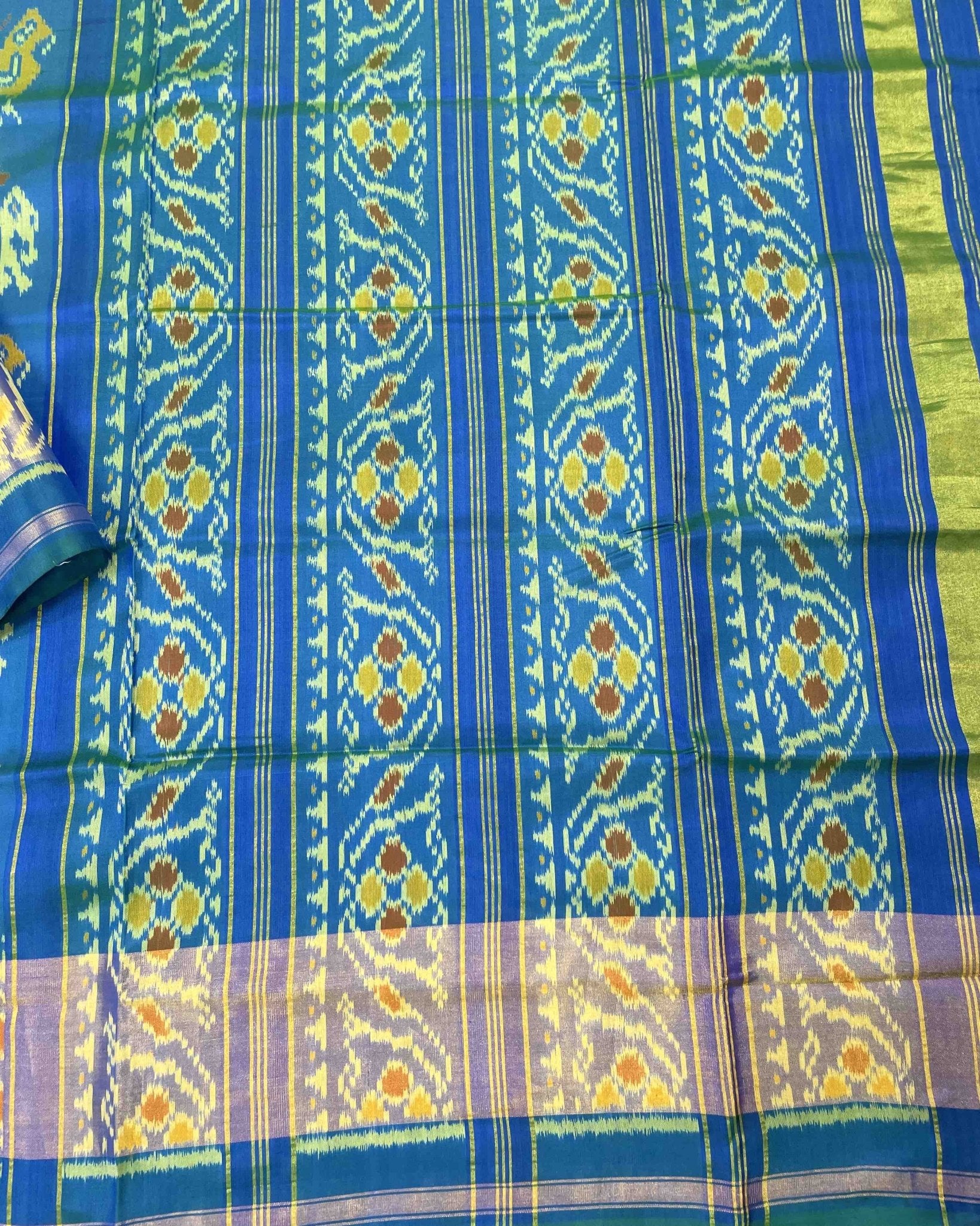 Sky Blue Narikunj Designer Patola Saree - SindhoiPatolaArt