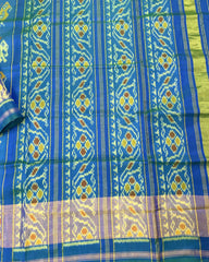 Sky Blue Narikunj Designer Patola Saree - SindhoiPatolaArt