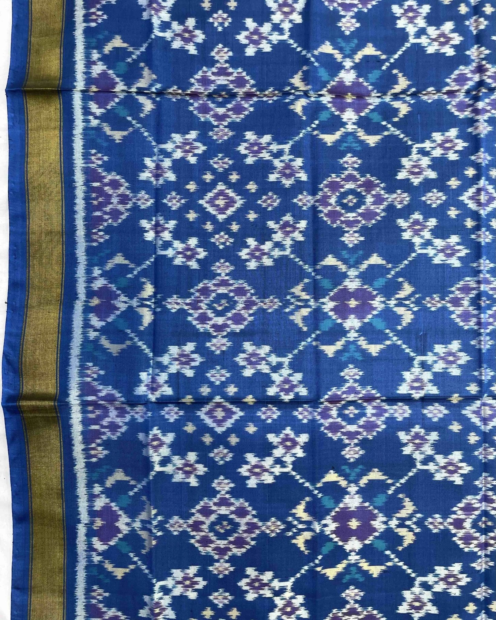 Sky Blue Navratan Patola Dupatta - SindhoiPatolaArt