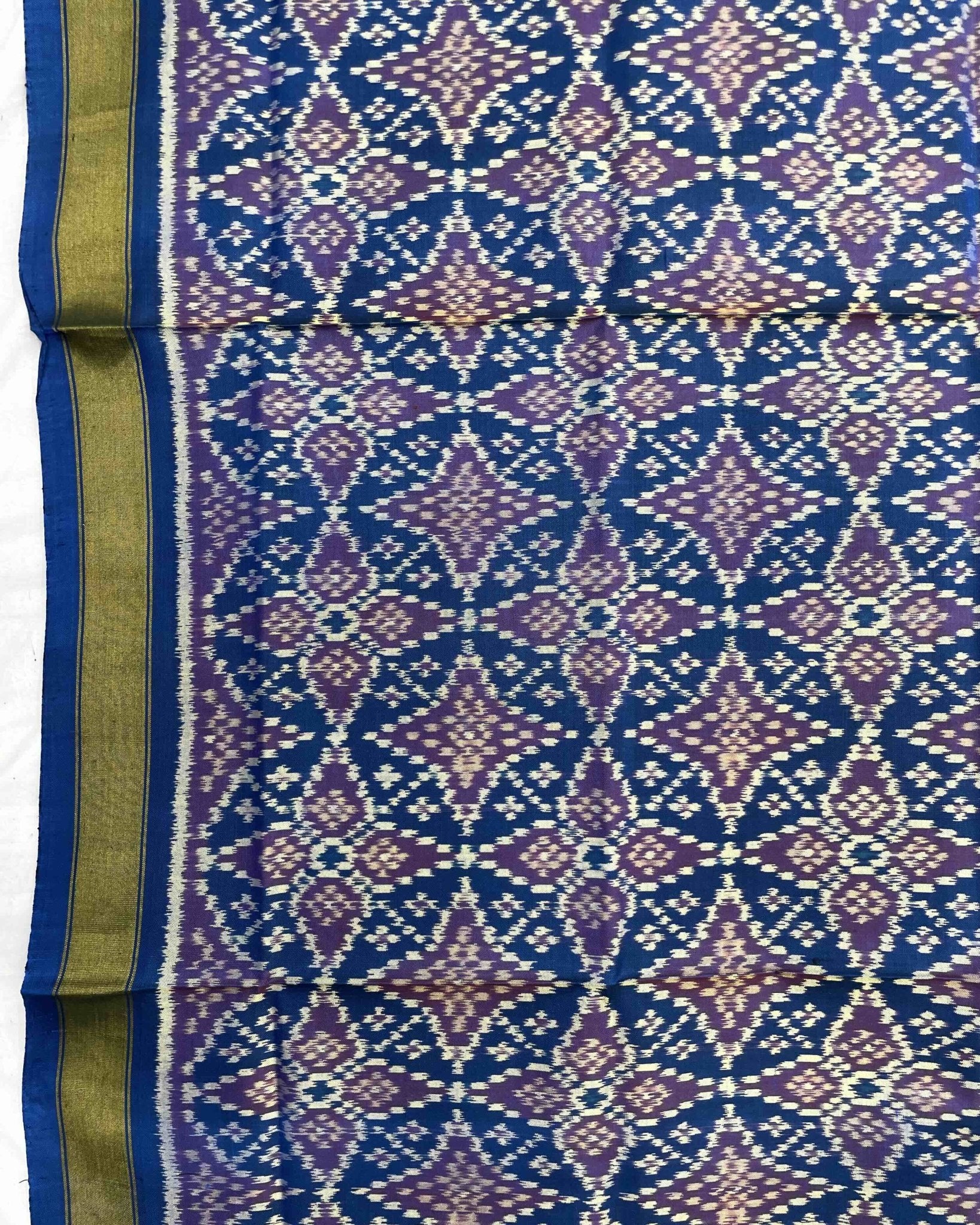 Sky Blue Solsitara Design Patola Dupatta - SindhoiPatolaArt