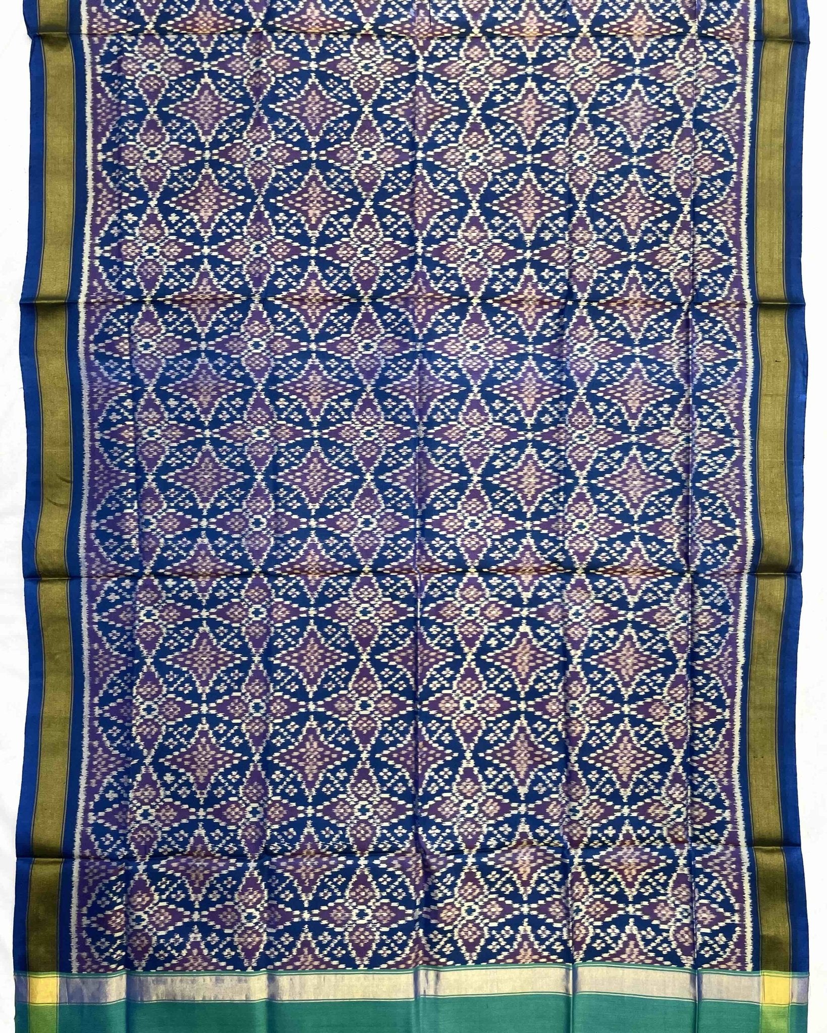 Sky Blue Solsitara Design Patola Dupatta - SindhoiPatolaArt